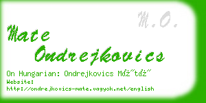 mate ondrejkovics business card